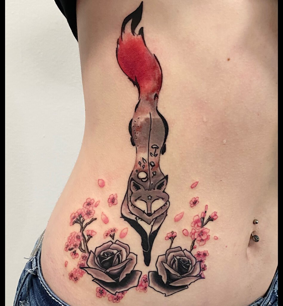 alt="Black & grey realism sleeve tattoo by Omar Barron, luxury custom tattoo Idaho"