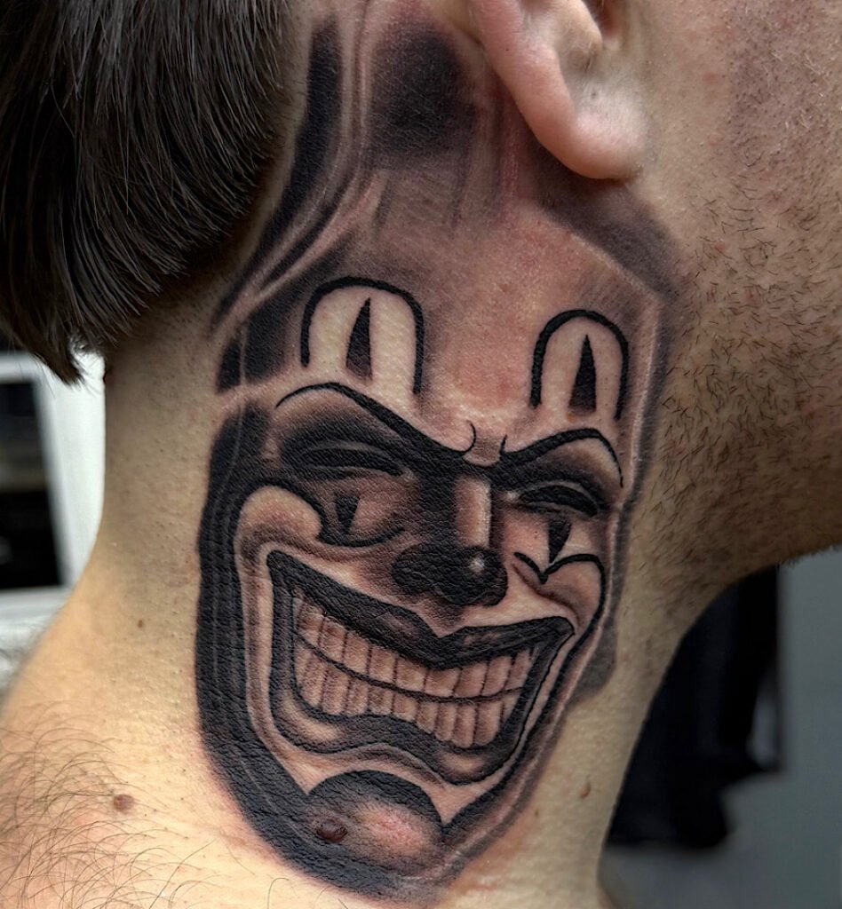 alt="Black & grey realism sleeve tattoo by Omar Barron, luxury custom tattoo Idaho"